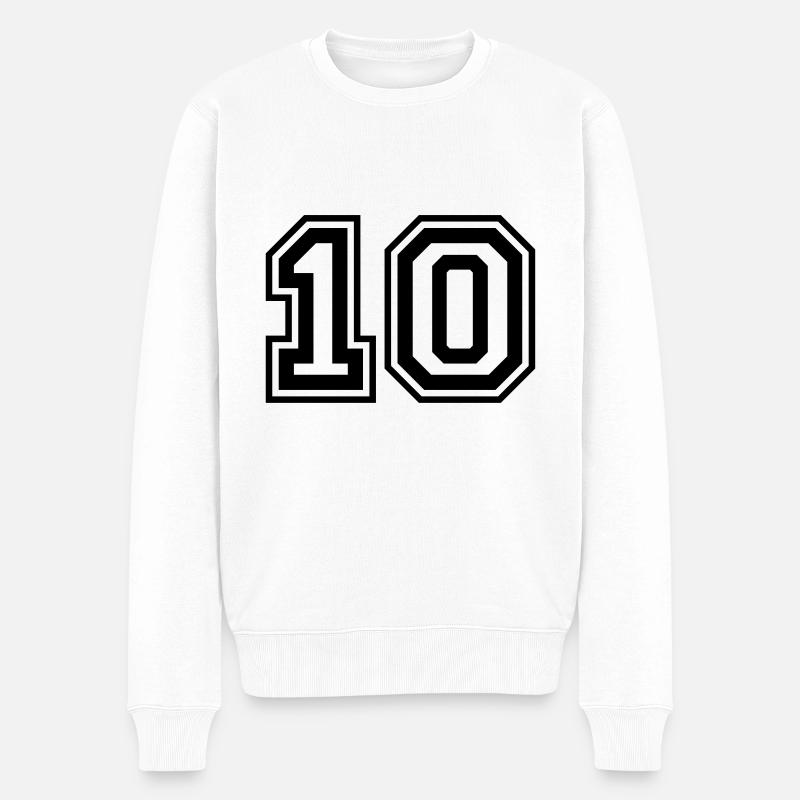 10 Numéro - Pull Premium bio Homme - blanc