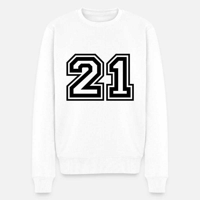 21 Numéro de numéro - Pull Premium bio Homme - blanc