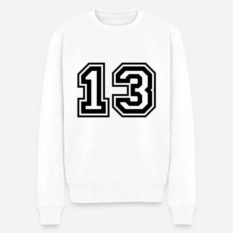 13 Numéro de numéro - Pull Premium bio Homme - blanc