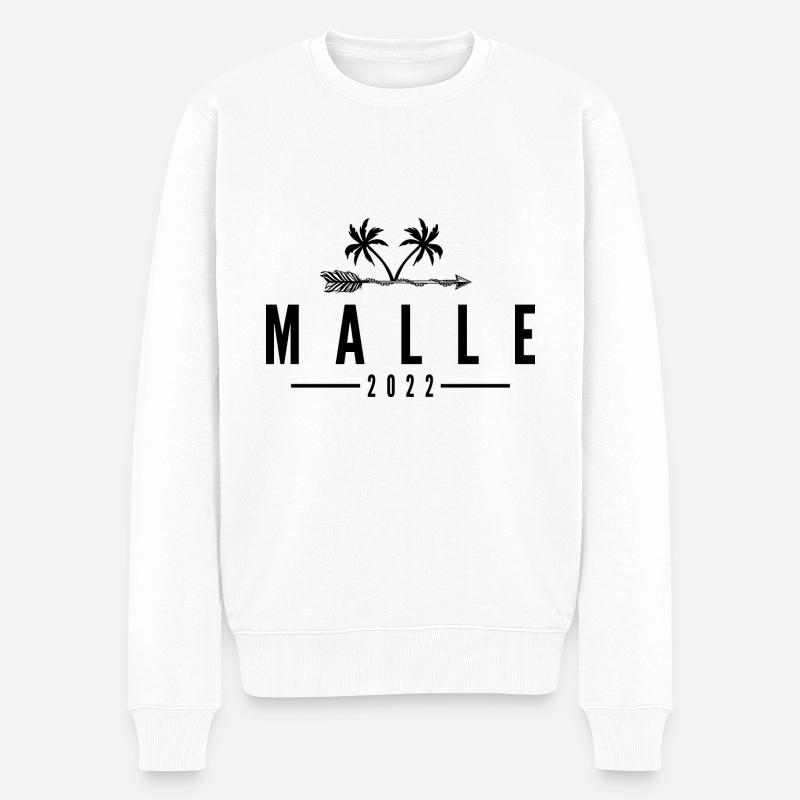 Malle 2022 - Männer Premium Bio Pullover - Weiß