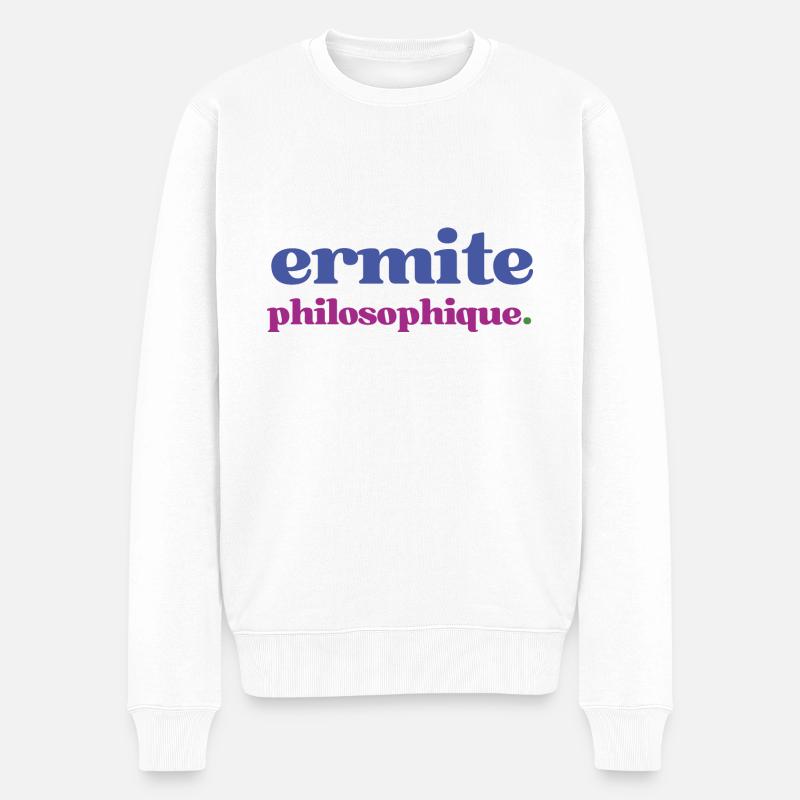 ermite philosophique - Männer Premium Bio Pullover - Weiß