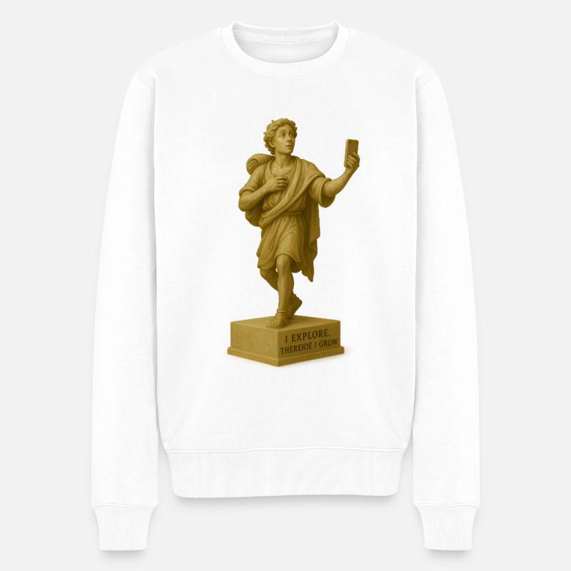 Sculpture moderne avec motif smartphone - Pull Premium bio Homme - blanc