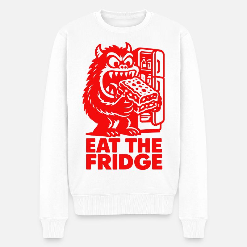 Eat the Fridge! - Männer Premium Bio Pullover - Weiß
