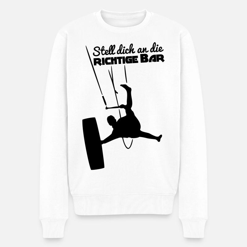 Stell dich an die richtige Bar - Männer Premium Bio Pullover - Weiß