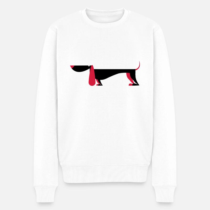 Hund - Männer Premium Bio Pullover - Weiß