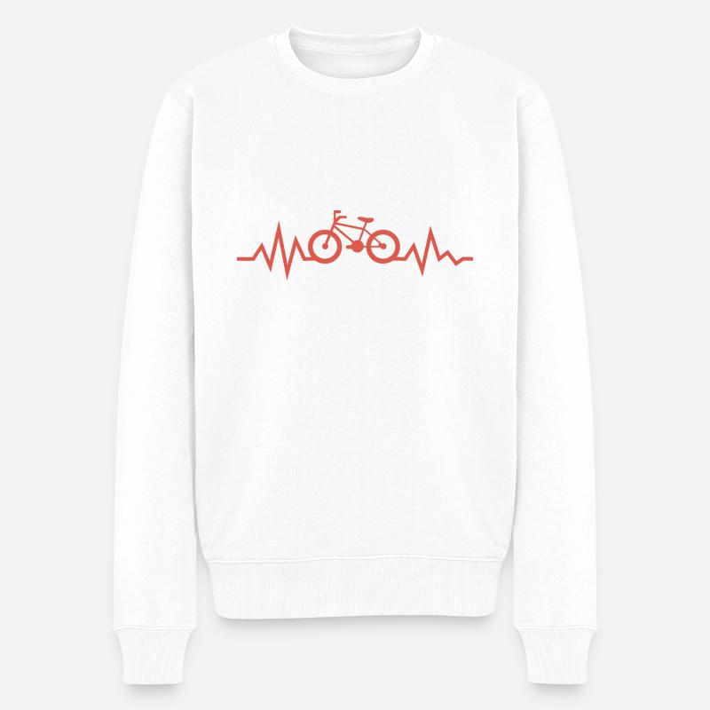 Fahrrad - Männer Premium Bio Pullover - Weiß