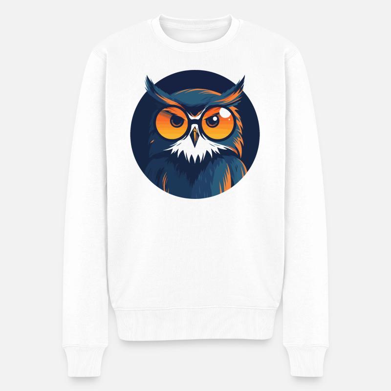 Owl Sunglasses Odd Eagle Owl - Men's Premium Organic Jumper - white