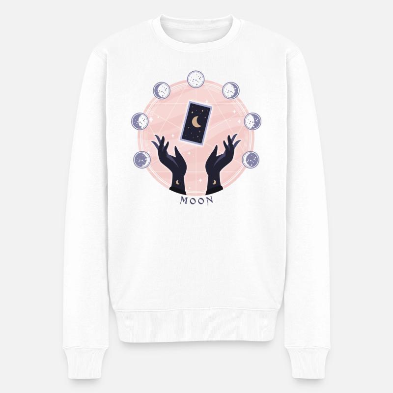 Lunar Magic Tarot Karte - Männer Premium Bio Pullover - Weiß