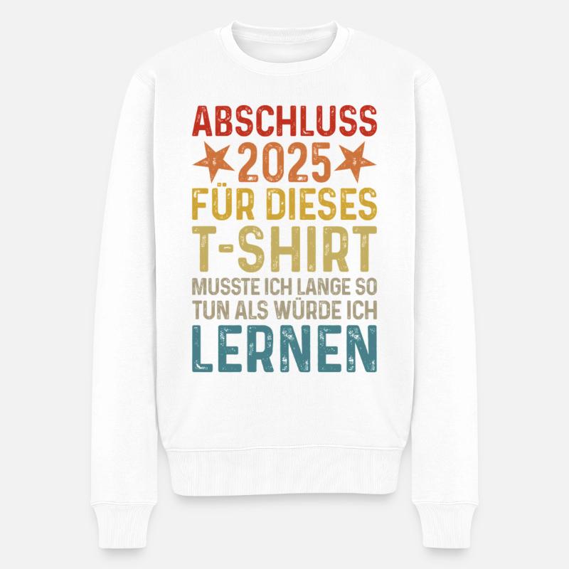 Abschluss 2025 - Männer Premium Bio Pullover - Weiß