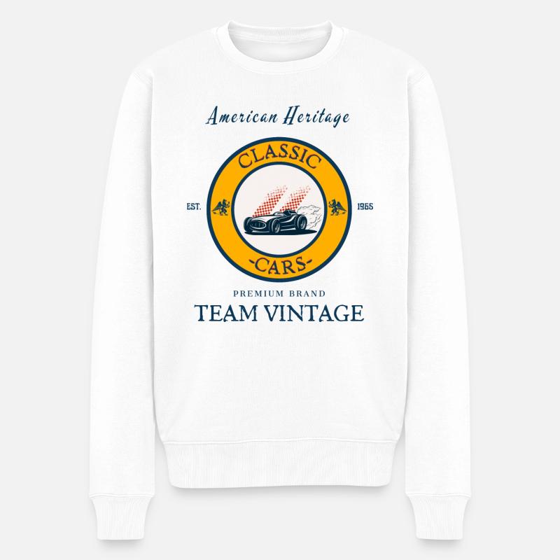 Voitures classiques - Pull Premium bio Homme - blanc