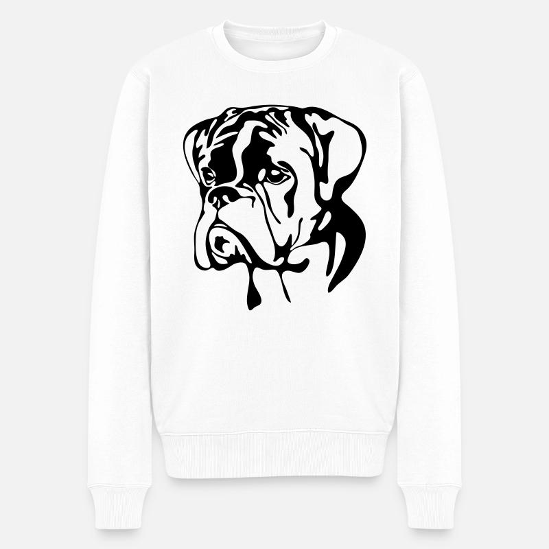 BOXER PORTRAIT Wilsigns chien chiens - Pull Premium bio Homme - blanc