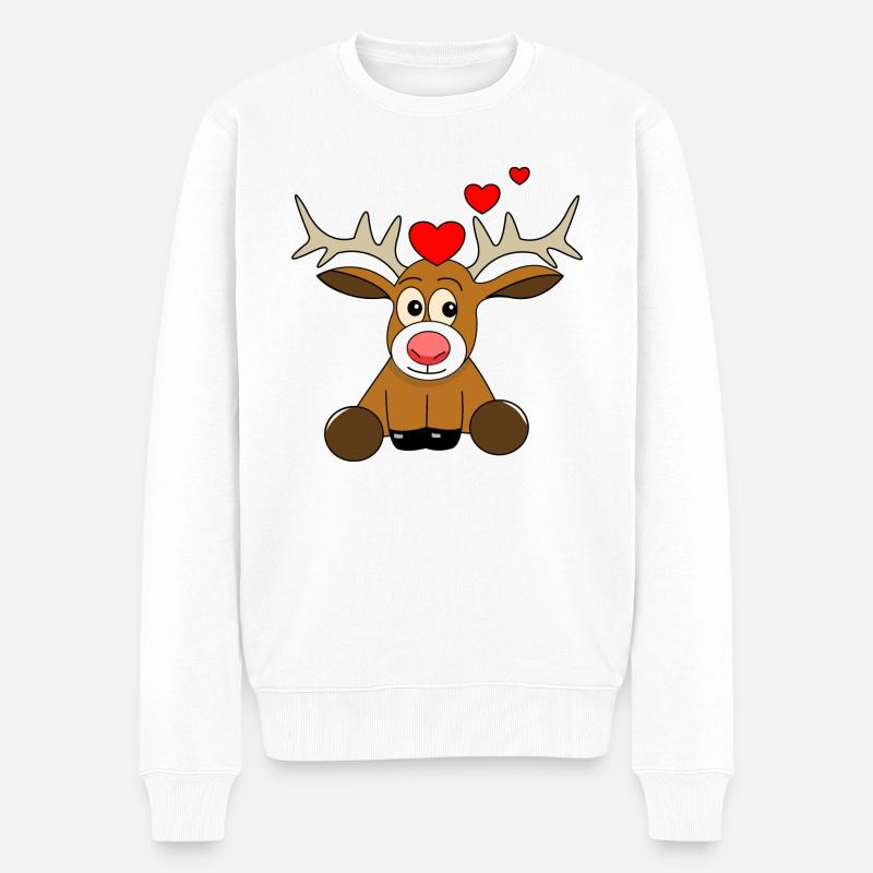 Saint-Valentin des rennes - Pull Premium bio Homme - blanc