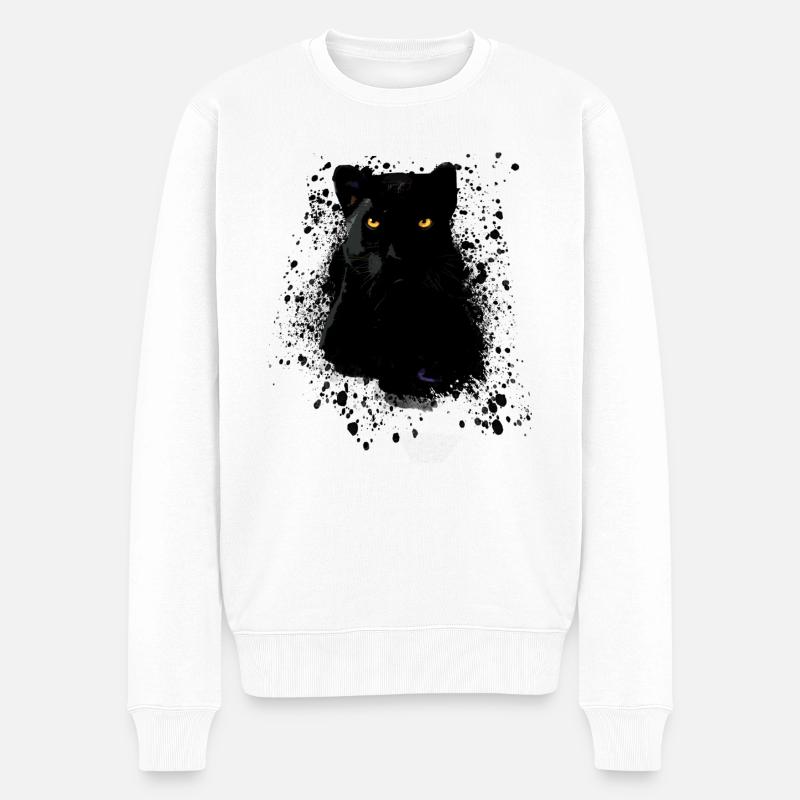 black panther,panther,katze,emo,punk,graffiti - Männer Premium Bio Pullover - Weiß