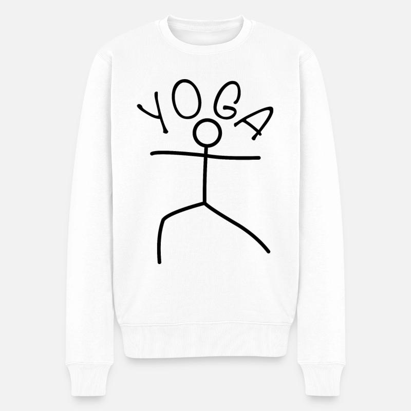 Yoga - Männer Premium Bio Pullover - Weiß