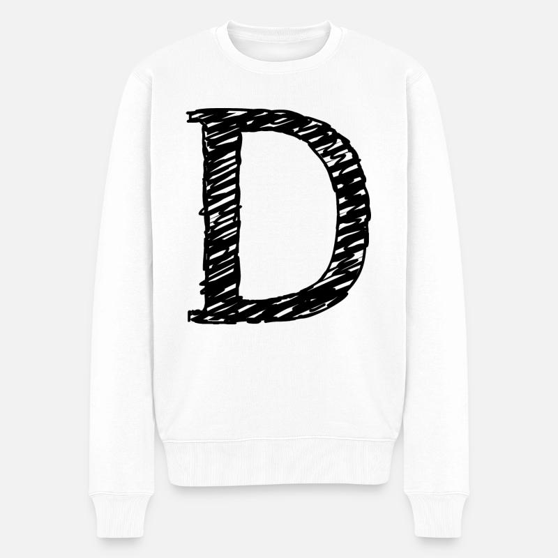 D - Männer Premium Bio Pullover - Weiß