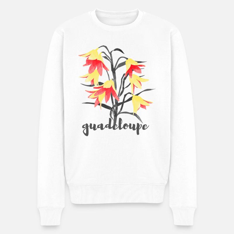 Fleur de Guadeloupe - Pull Premium bio Homme - blanc