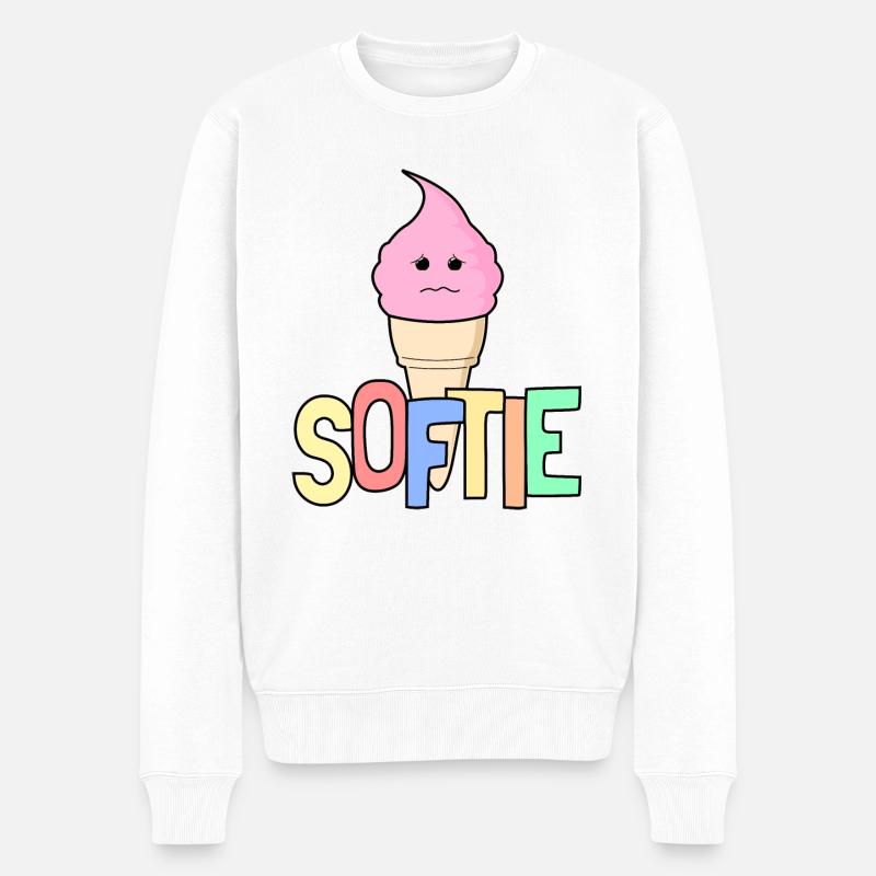 Softie Softeis - Männer Premium Bio Pullover - Weiß