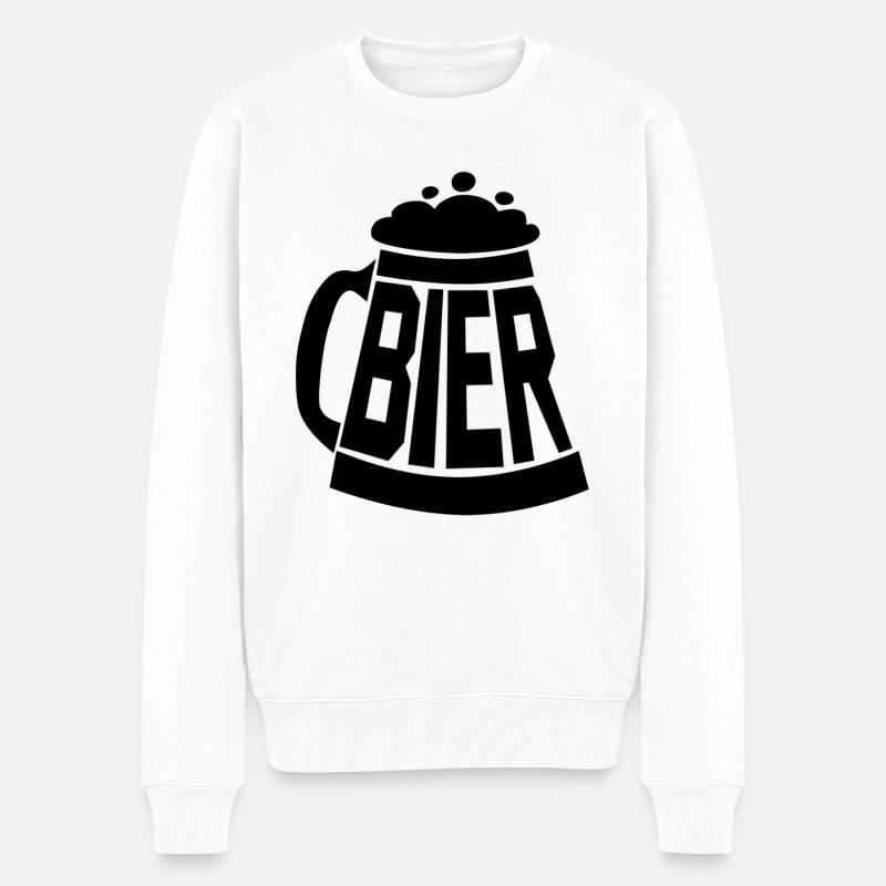 Bier - Männer Premium Bio Pullover - Weiß