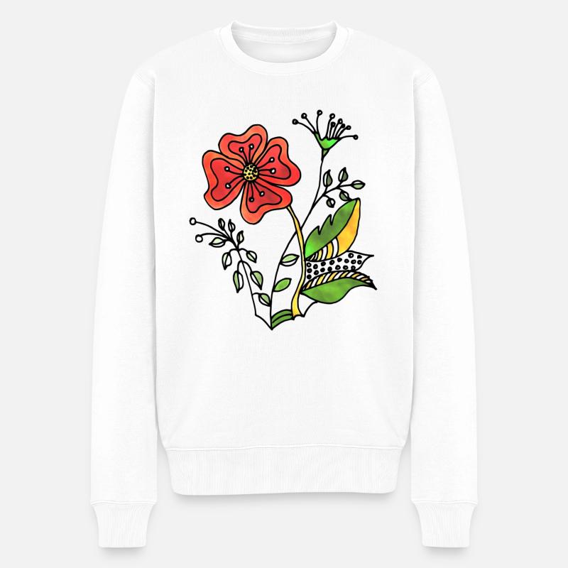 Fleur - Pull Premium bio Homme - blanc
