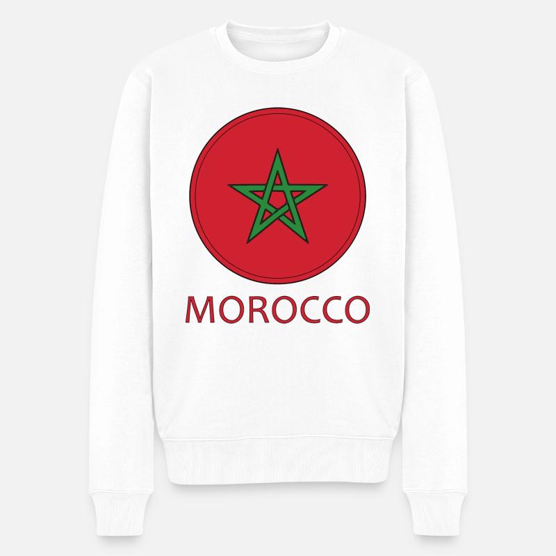 Marokko - Männer Premium Bio Pullover - Weiß