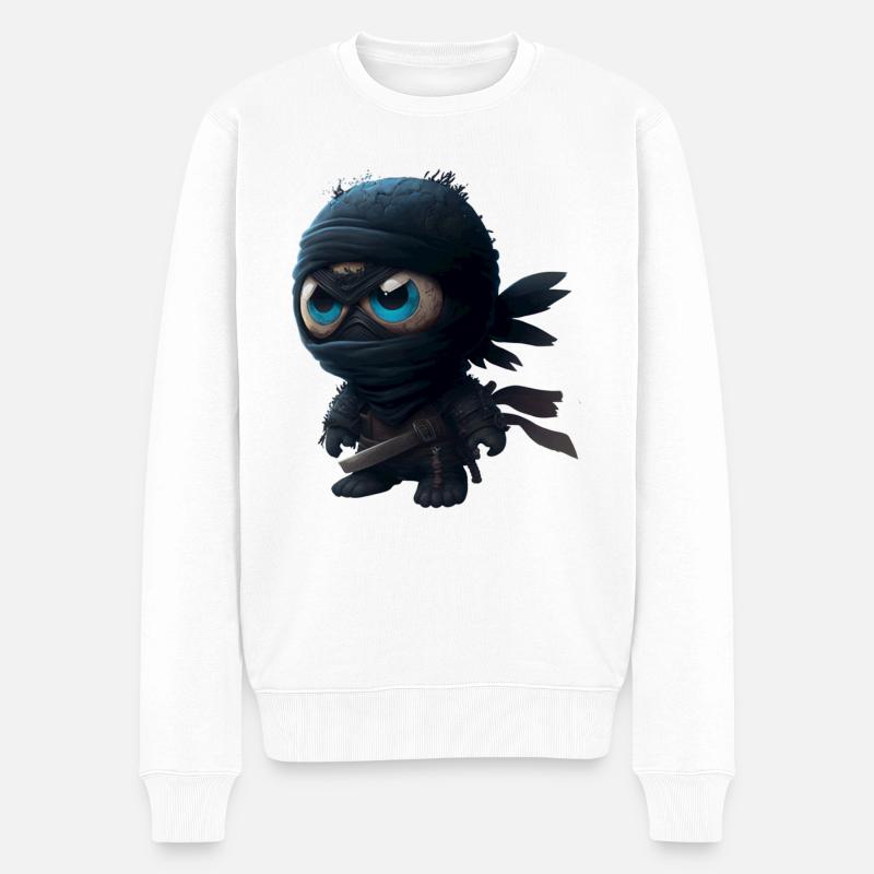 Ninja - Männer Premium Bio Pullover - Weiß