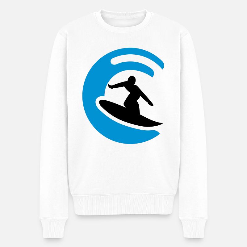 Logo du surfeur - Pull Premium bio Homme - blanc