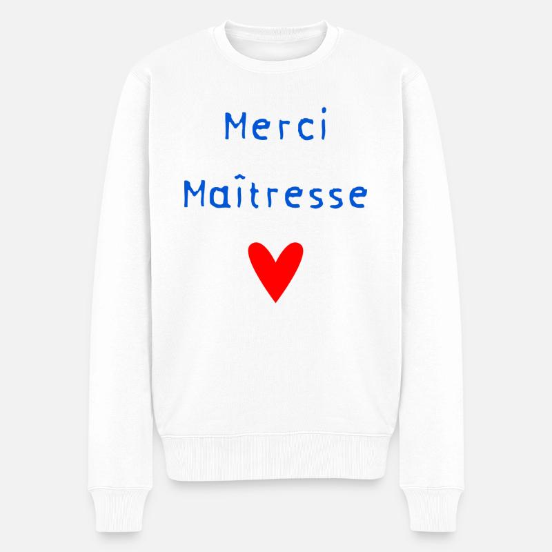 MAÎTRESSE. MERCI. MERCI MAÎTRESSE - Pull Premium bio Homme - blanc