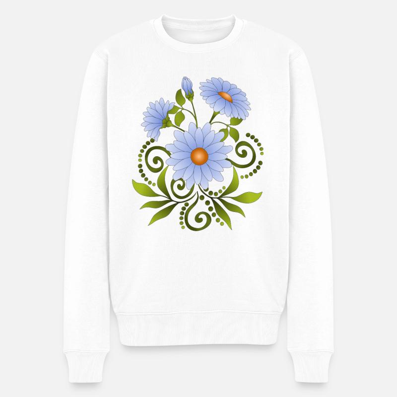 Fleur - Pull Premium bio Homme - blanc