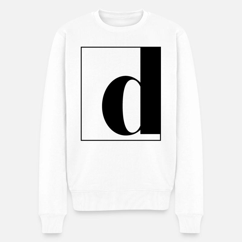 Buchstabenalphabet d - Männer Premium Bio Pullover - Weiß