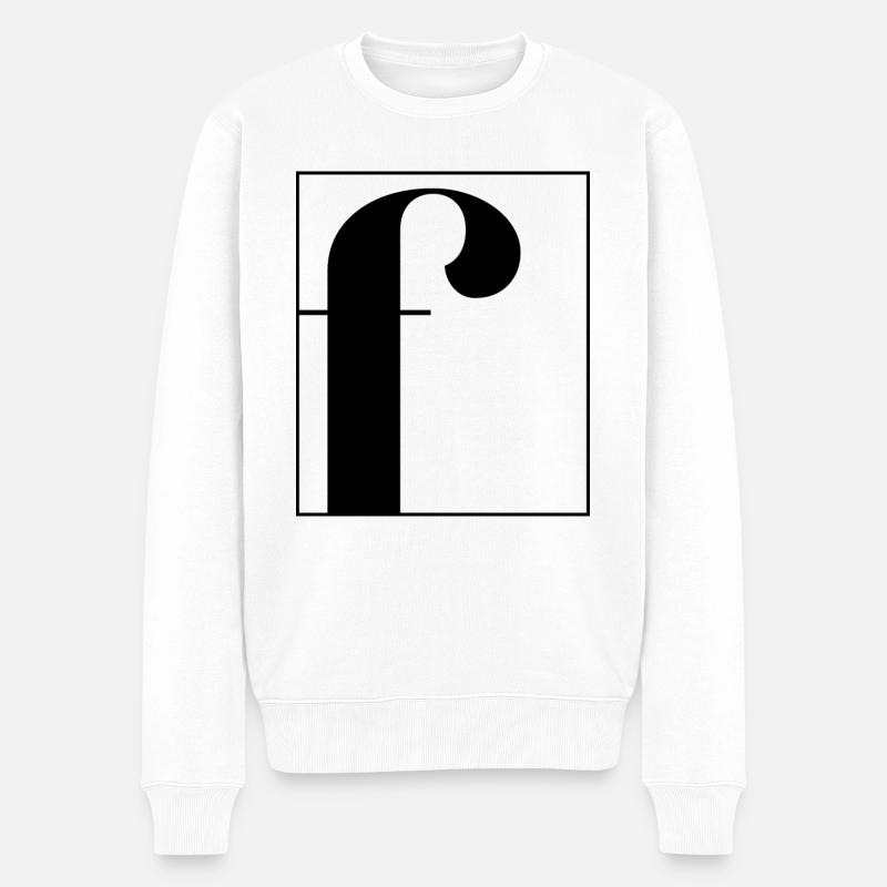 Buchstaben-Alphabet f - Männer Premium Bio Pullover - Weiß