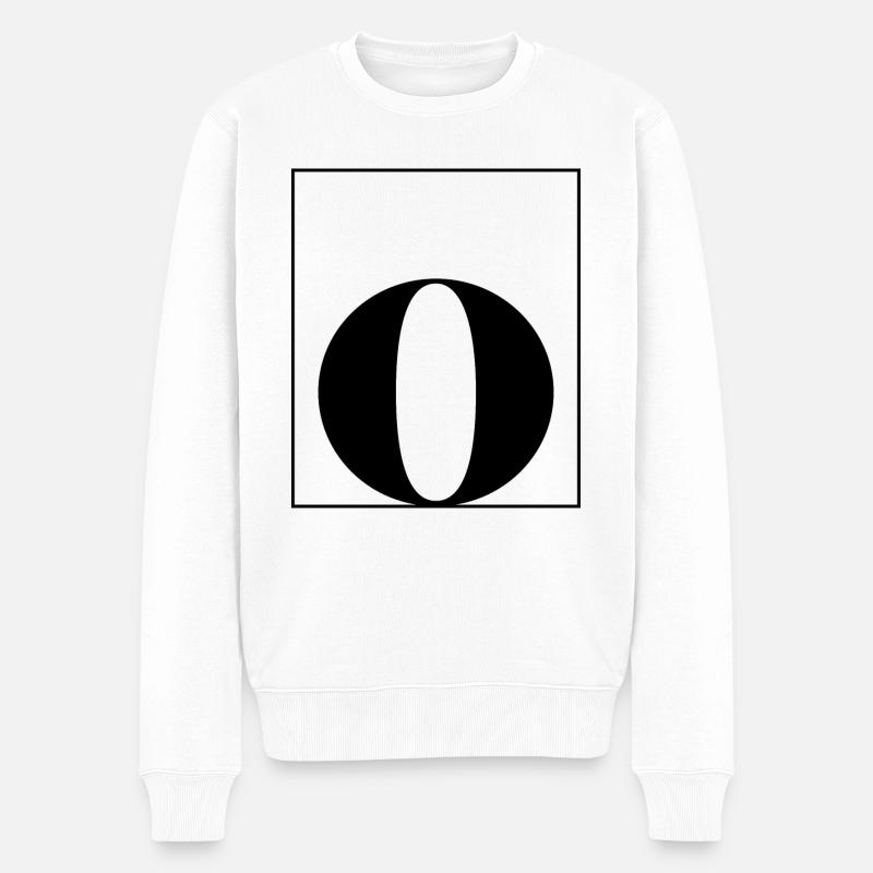 Buchstaben-Alphabet o - Männer Premium Bio Pullover - Weiß