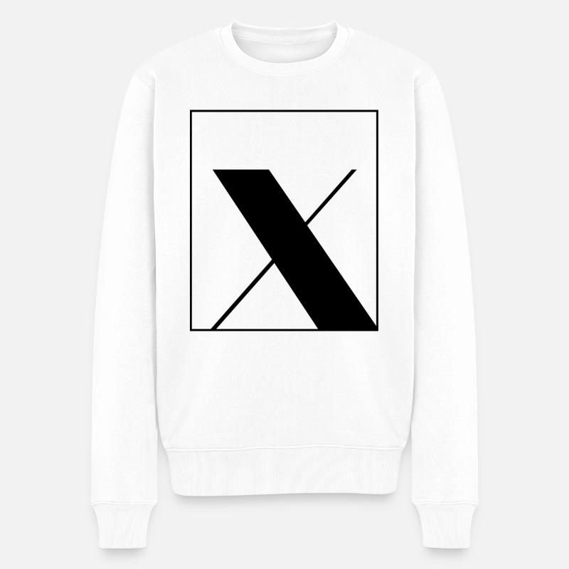 Buchstaben-Alphabet x - Männer Premium Bio Pullover - Weiß