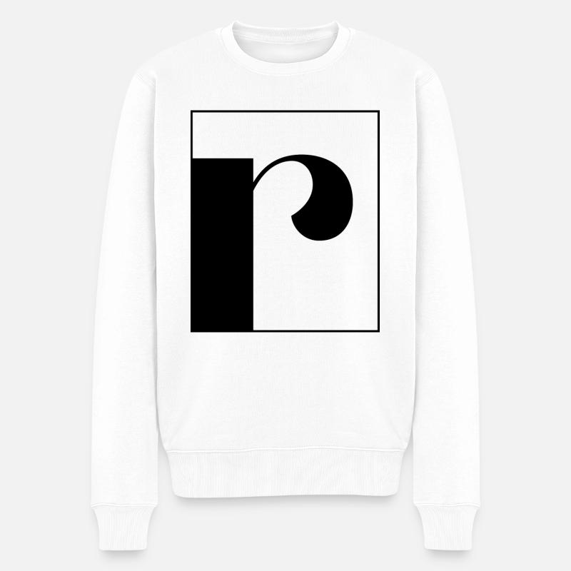 Buchstabenalphabet r - Männer Premium Bio Pullover - Weiß