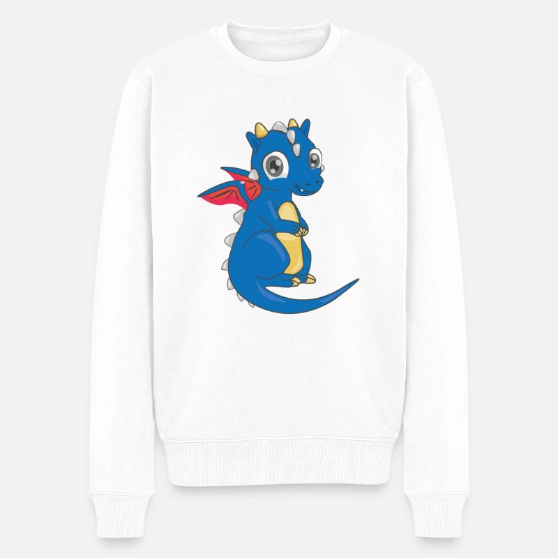 Babydrache - Männer Premium Bio Pullover - Weiß