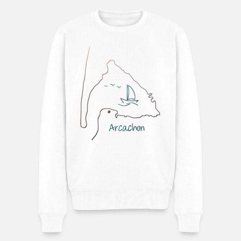 carte BA - Pull Premium bio Homme - blanc