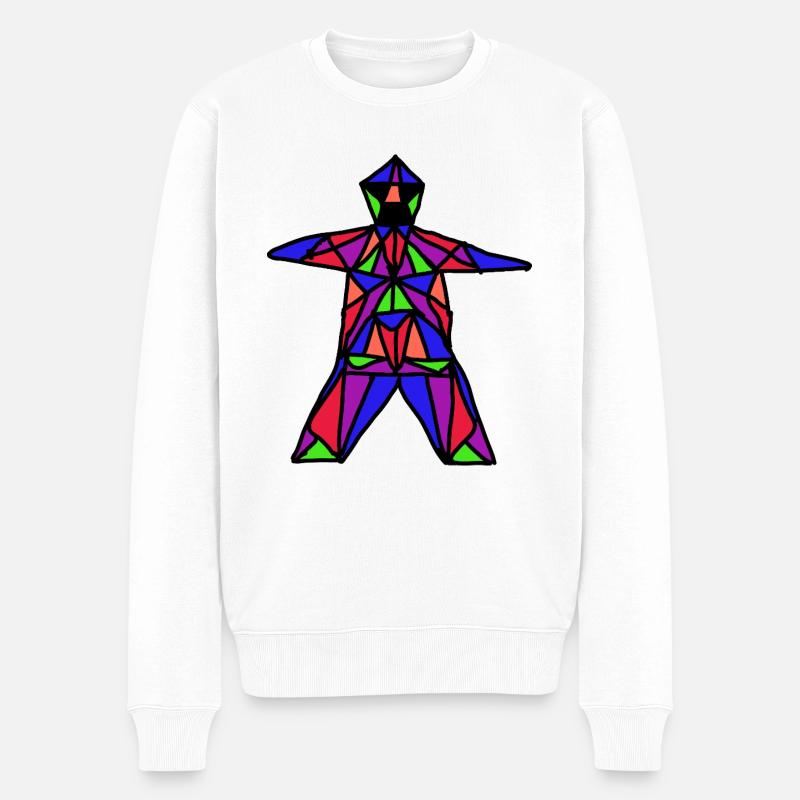 Mann aus Buntglas - Männer Premium Bio Pullover - Weiß