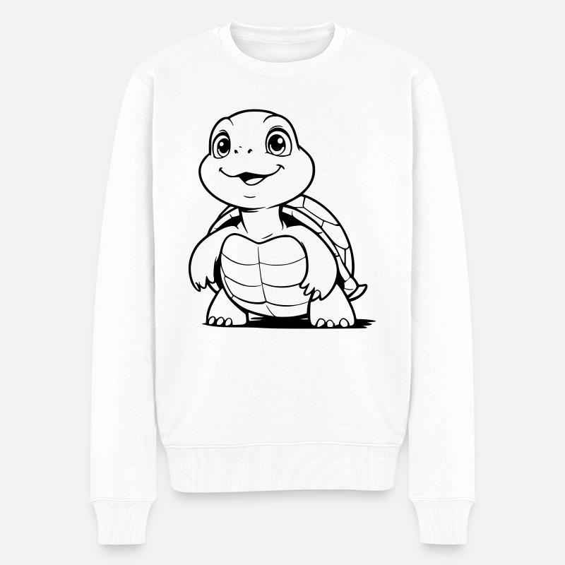 Niedliche Schildkroete als Vektorgrafik - Männer Premium Bio Pullover - Weiß