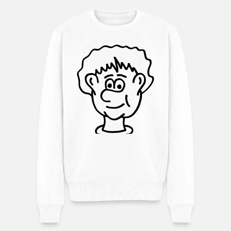 Tête de bande dessinée cool - Pull Premium bio Homme - blanc