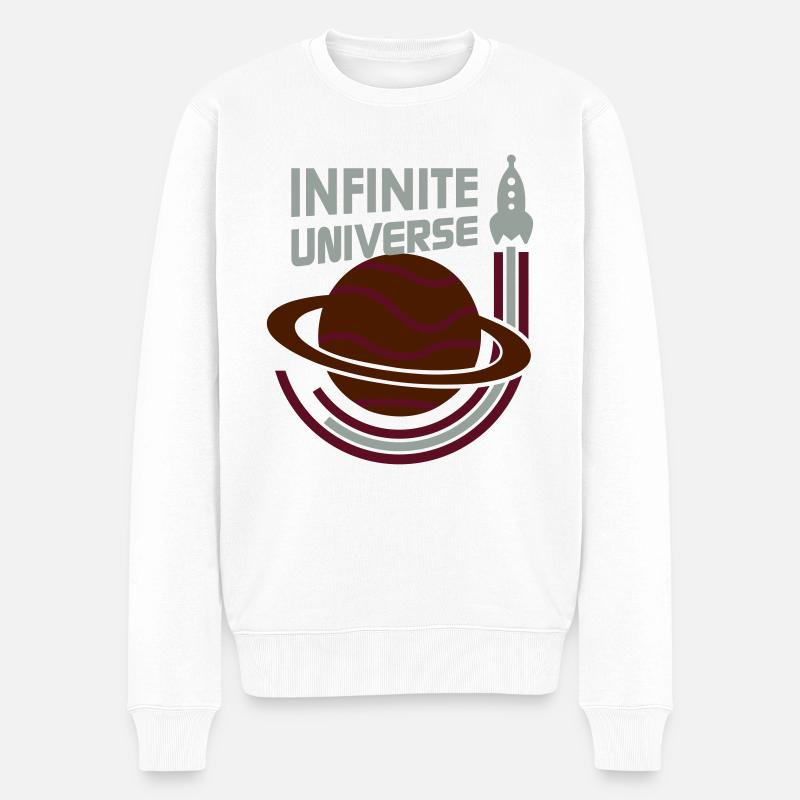 Infinite Universe (Planet) - Männer Premium Bio Pullover - Weiß