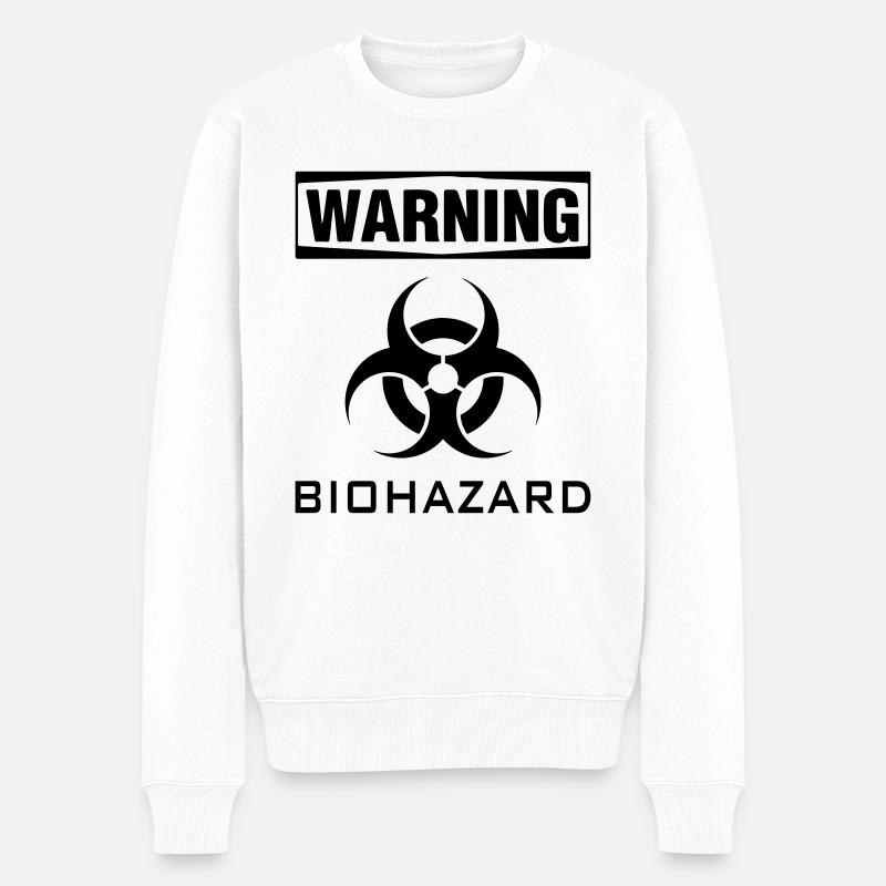 avertissement de risque biologique - Pull Premium bio Homme - blanc