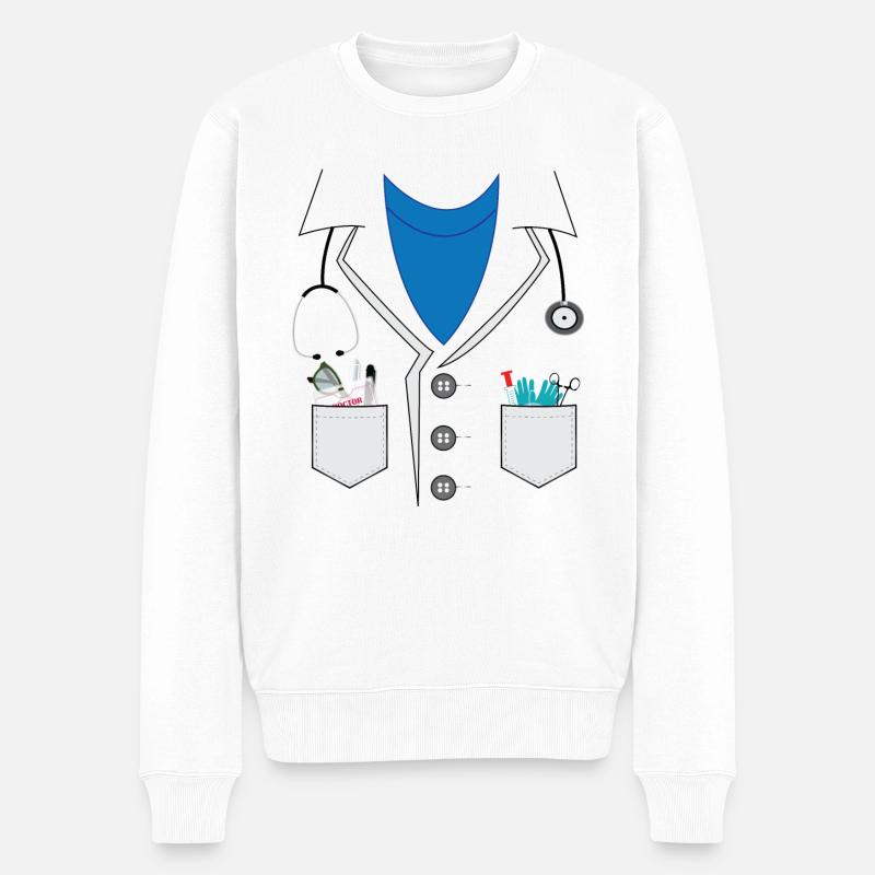 Doktor - Männer Premium Bio Pullover - Weiß