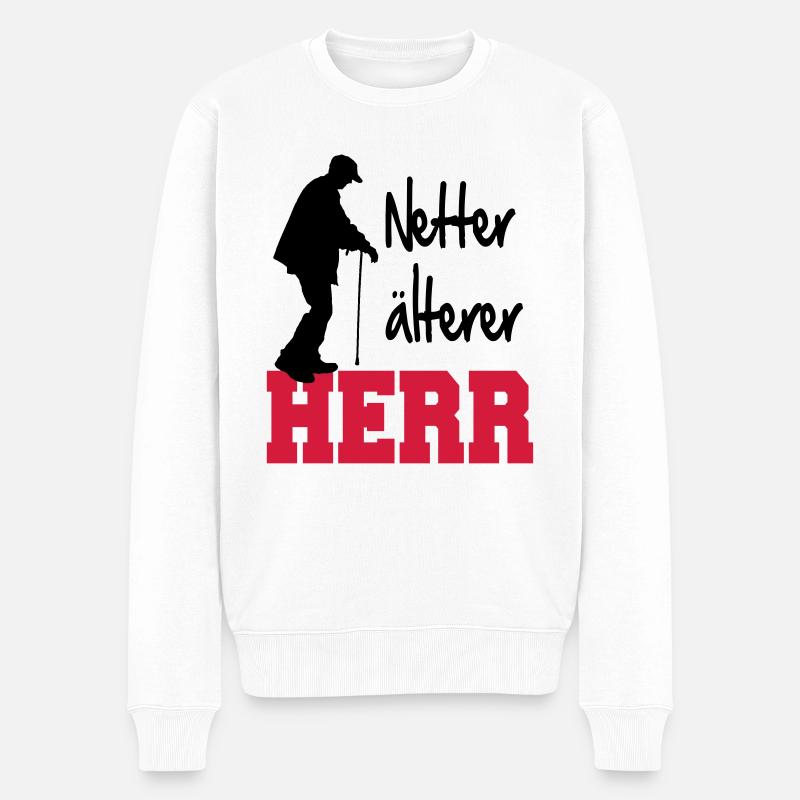 Netter Alter Mann - Männer Premium Bio Pullover - Weiß