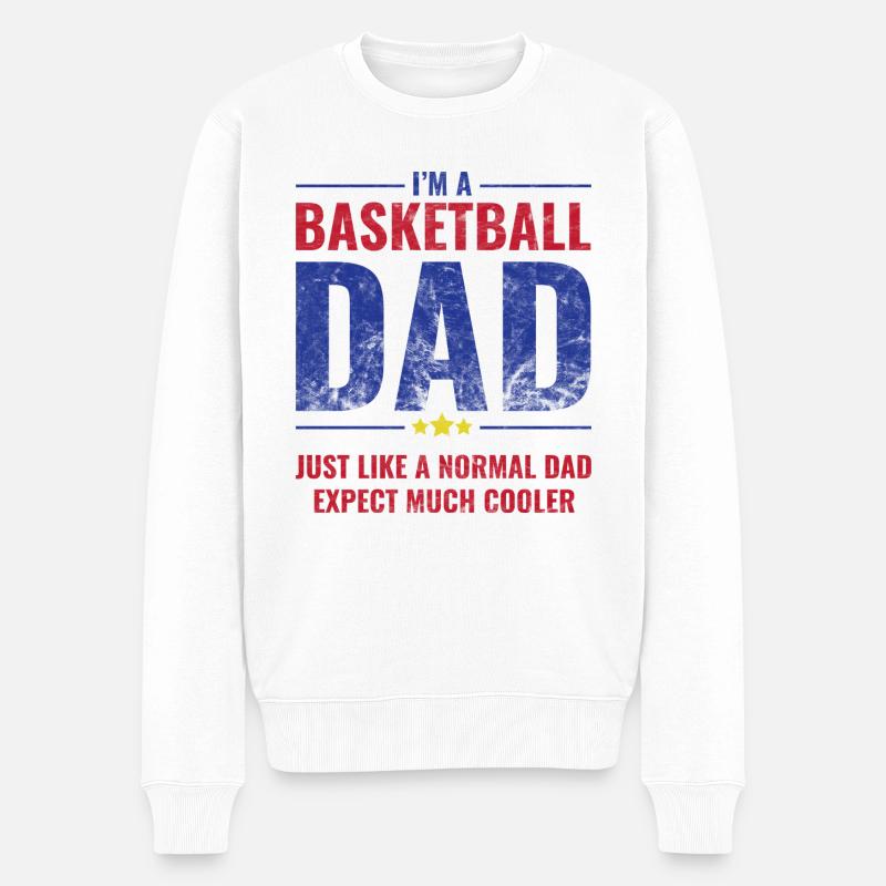 Basketball dad - Männer Premium Bio Pullover - Weiß