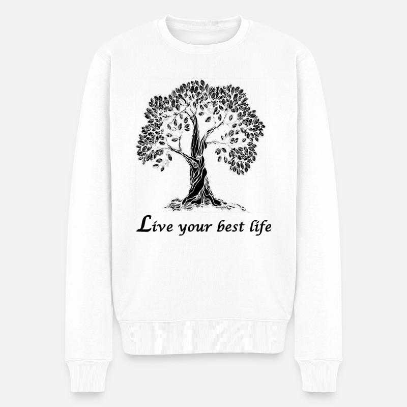 Arbre noir - Pull Premium bio Homme - blanc