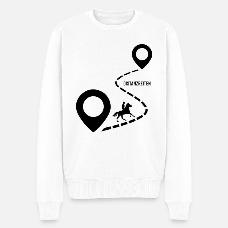 Distanzreitenentfernung - Männer Premium Bio Pullover - Weiß