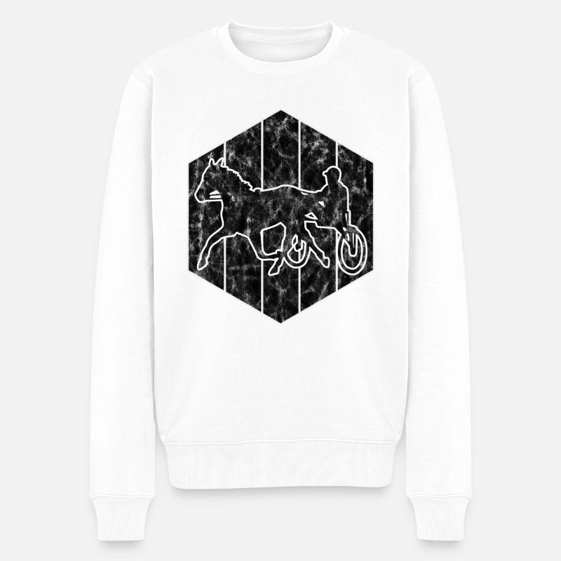 Trotteur trotter dans un style rétro ou vintage - Pull Premium bio Homme - blanc
