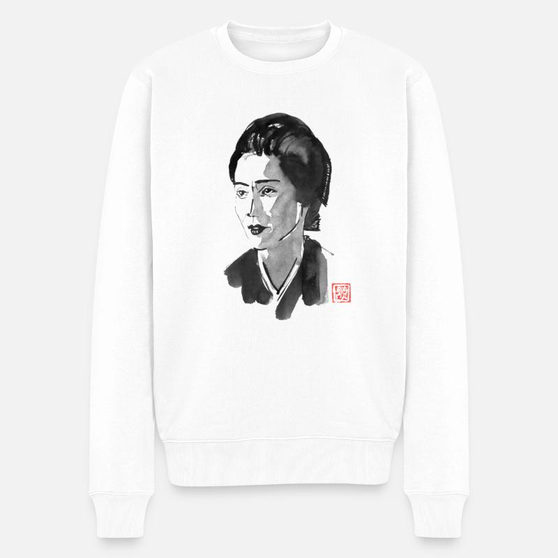 Geisher-Liebhaber - Männer Premium Bio Pullover - Weiß