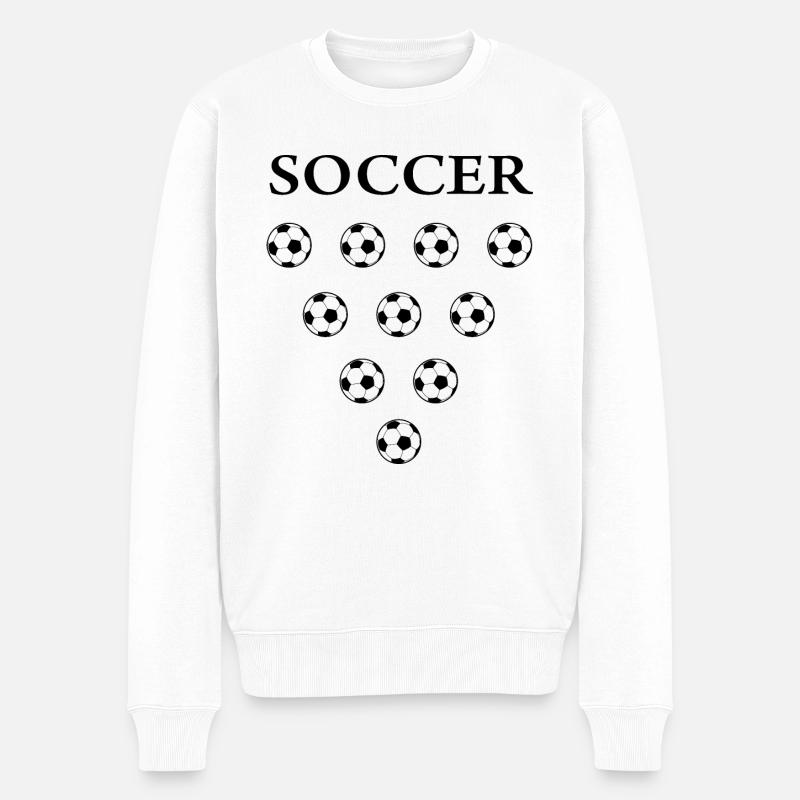 Fußball Soccer - Männer Premium Bio Pullover - Weiß
