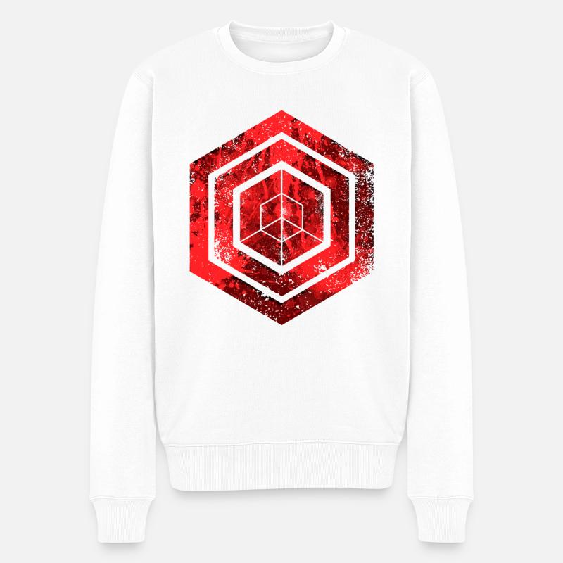 hexagon programming programmer coding geometric - Men's Premium Organic Jumper - white