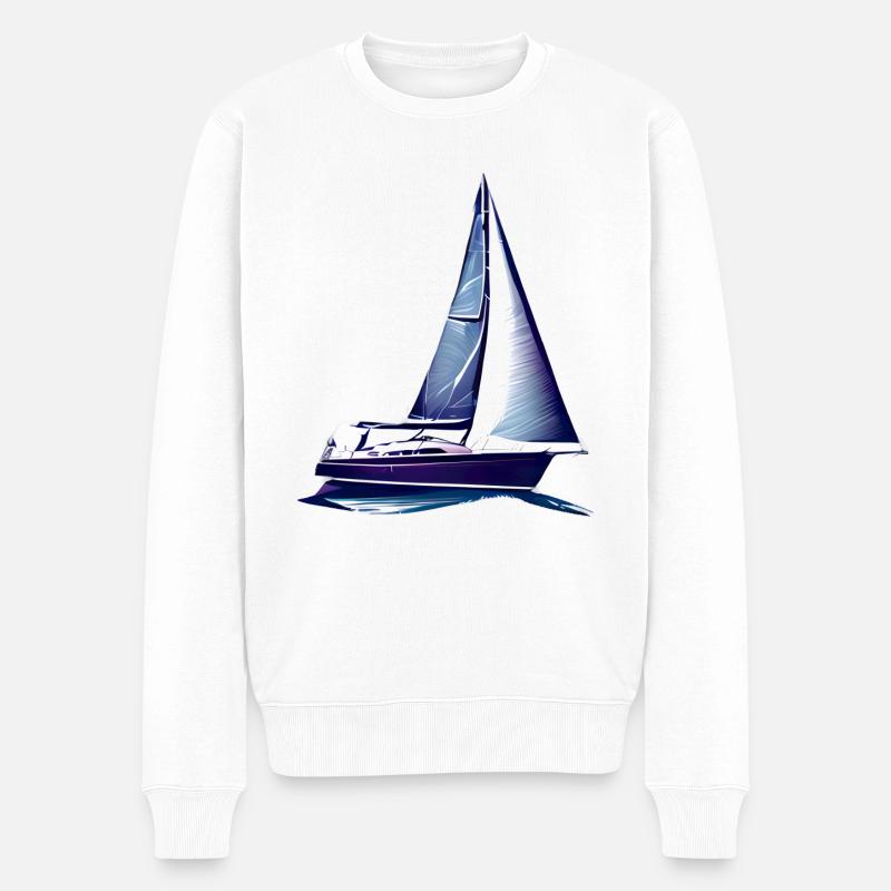 Segeln Segelsport Segelschiff Segelboot Segler - Männer Premium Bio Pullover - Weiß